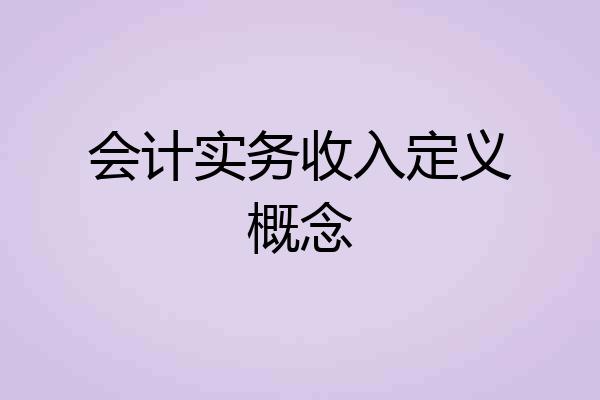 会计实务收入定义概念