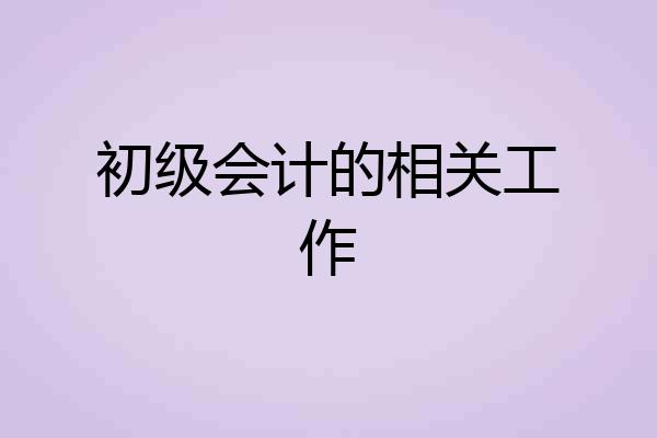 初级会计的相关工作