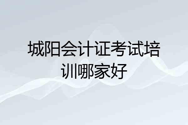 城阳会计证考试培训哪家好