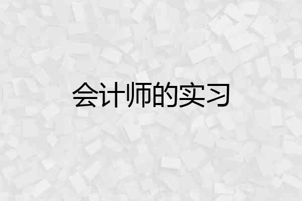 会计师的实习