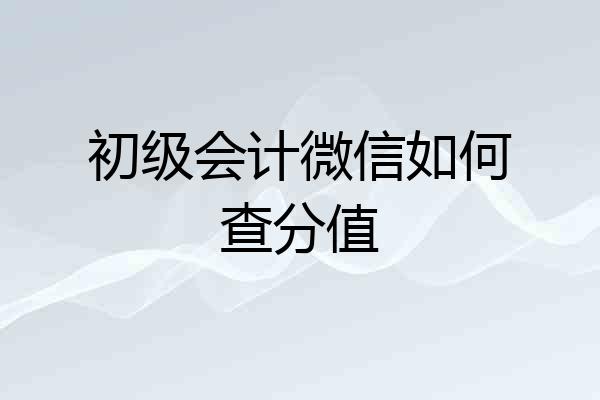 初级会计微信如何查分值