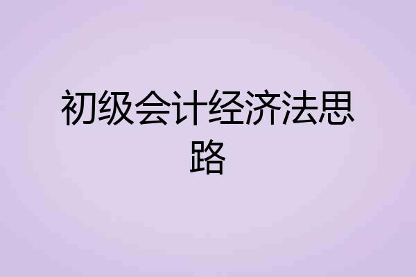 初级会计经济法思路