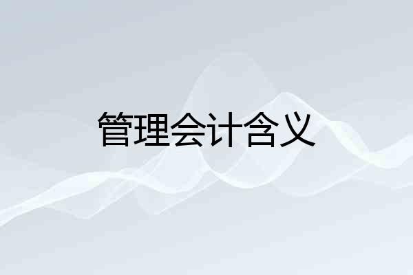管理会计含义