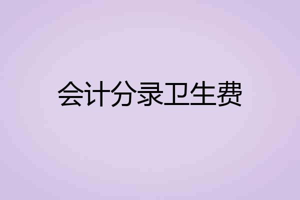 会计分录卫生费