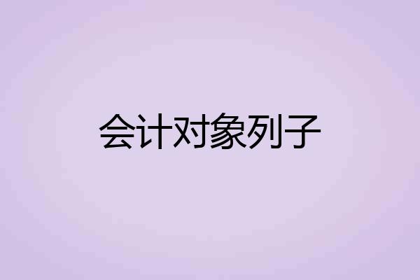 会计对象列子