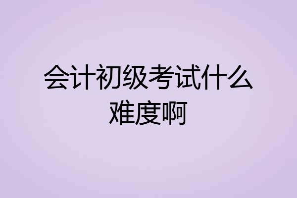会计初级考试什么难度啊