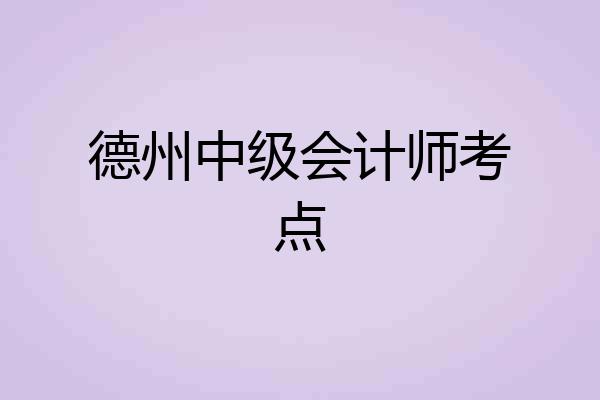 德州中级会计师考点