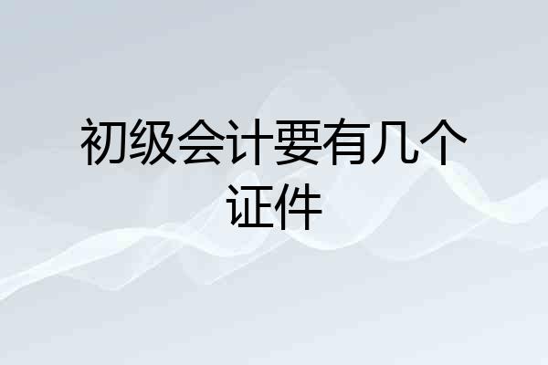 初级会计要有几个证件