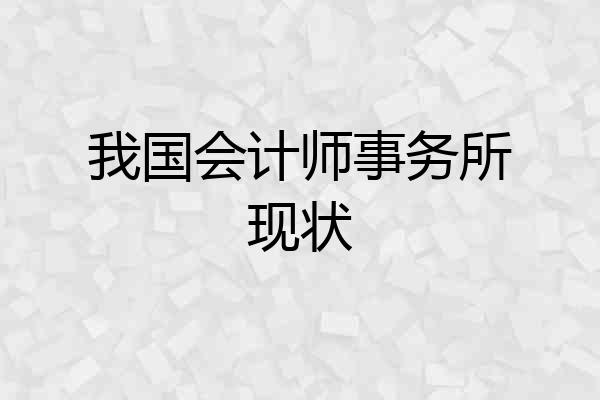 我国会计师事务所现状