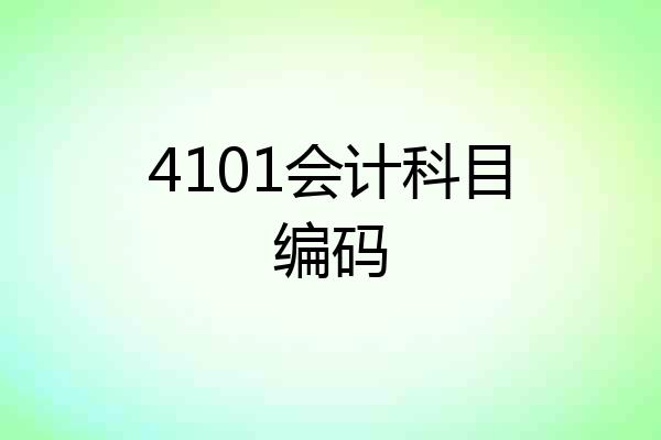 4101会计科目编码