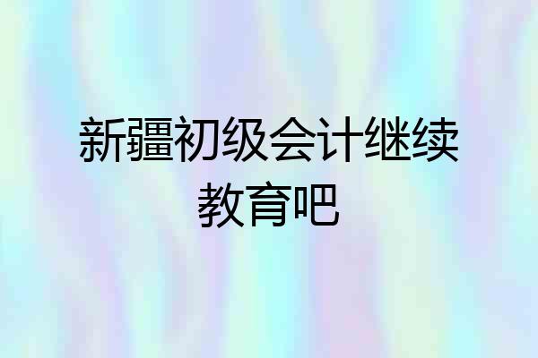 新疆初级会计继续教育吧