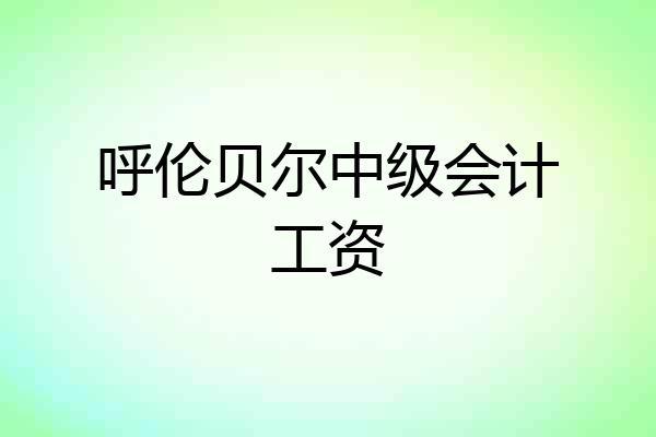 呼伦贝尔中级会计工资
