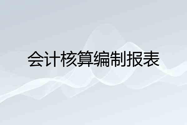 会计核算编制报表