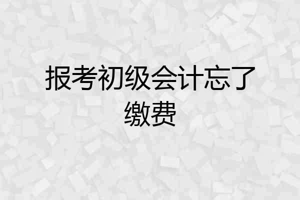 报考初级会计忘了缴费
