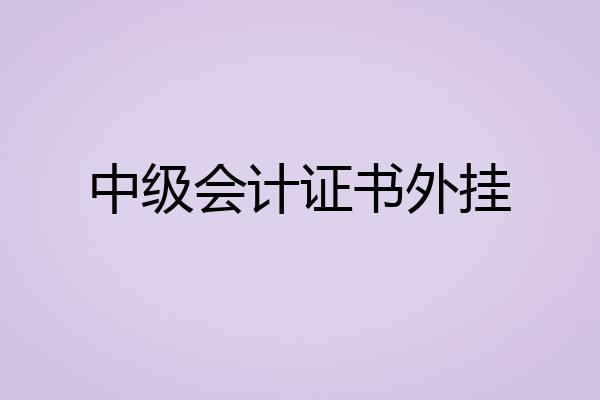 中级会计证书外挂