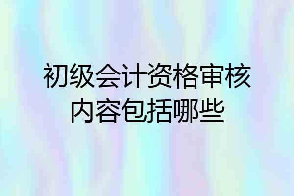 初级会计资格审核内容包括哪些