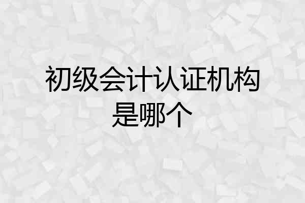 初级会计认证机构是哪个