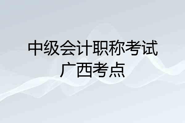 中级会计职称考试广西考点