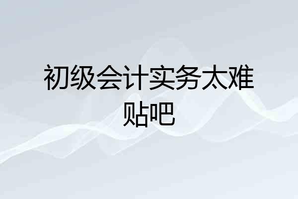 初级会计实务太难贴吧