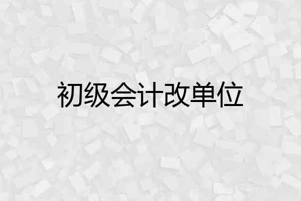 初级会计改单位
