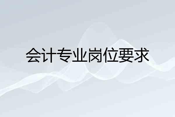 会计专业岗位要求