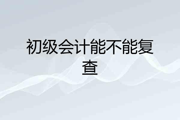 初级会计能不能复查