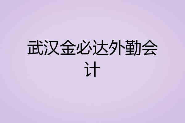 武汉金必达外勤会计