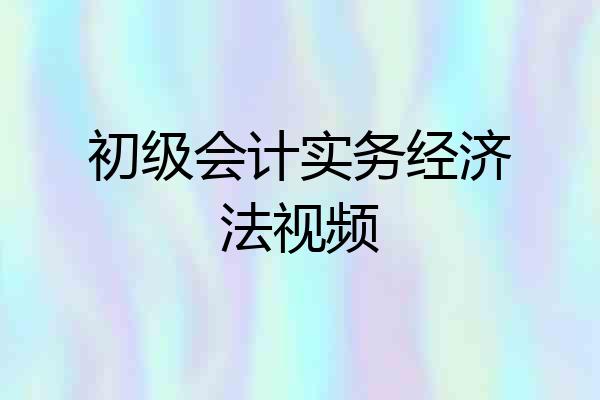 初级会计实务经济法视频