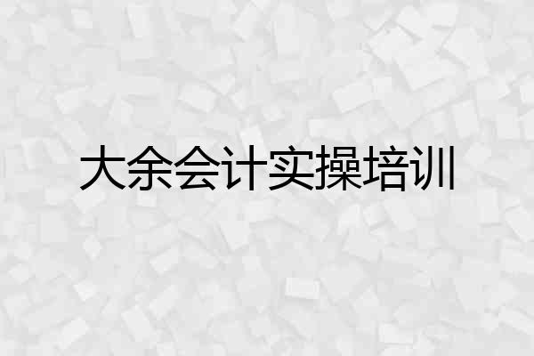 大余会计实操培训
