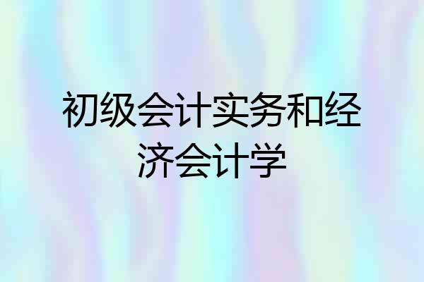 初级会计实务和经济会计学