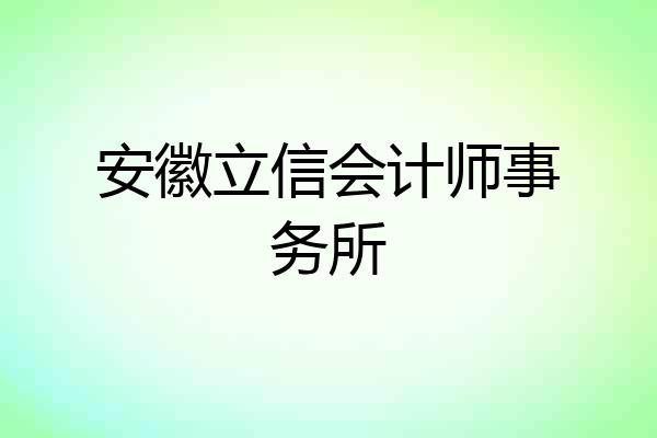 安徽立信会计师事务所