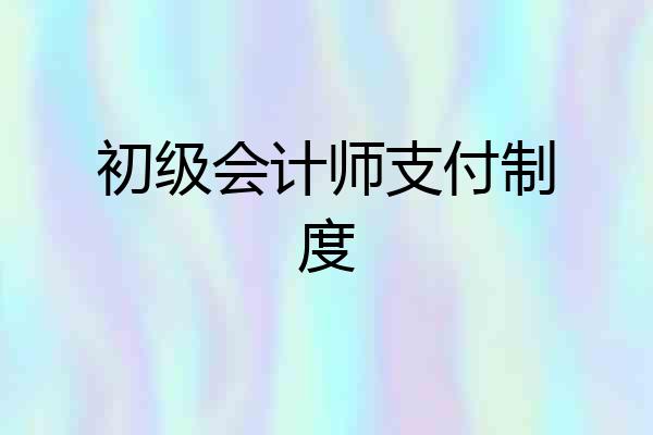 初级会计师支付制度