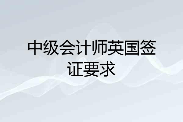 中级会计师英国签证要求