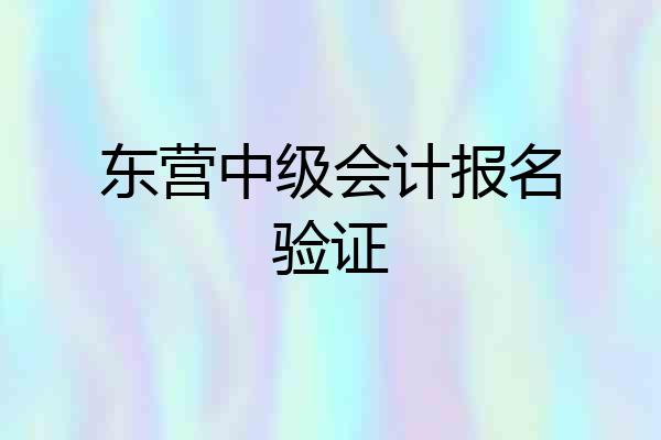 东营中级会计报名验证