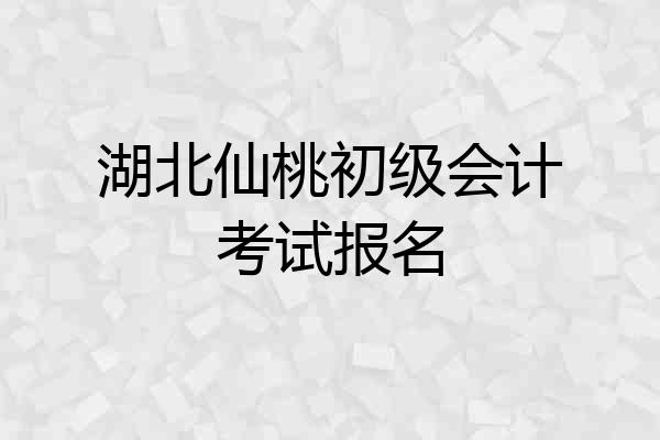 湖北仙桃初级会计考试报名