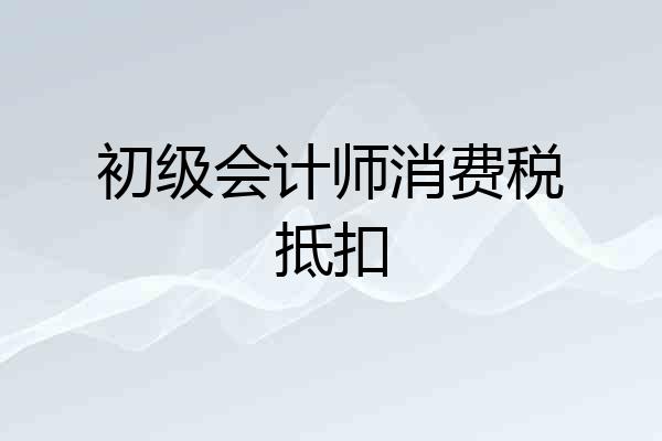 初级会计师消费税抵扣