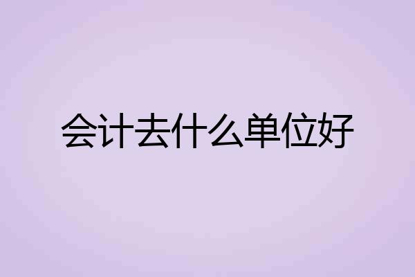 会计去什么单位好