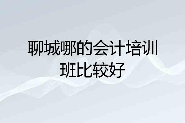 聊城哪的会计培训班比较好