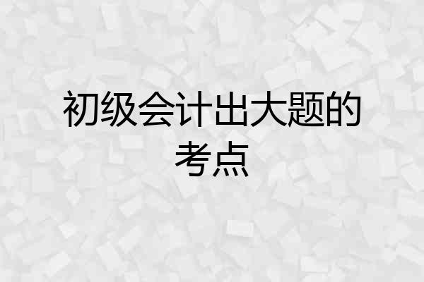 初级会计出大题的考点