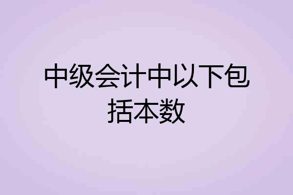 中级会计中以下包括本数