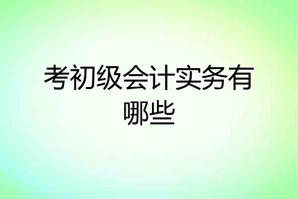 考初级会计实务有哪些