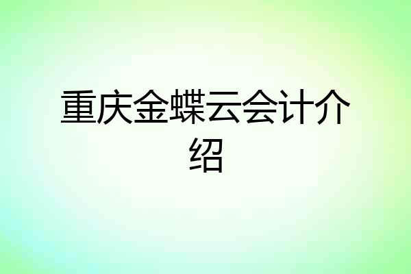 重庆金蝶云会计介绍