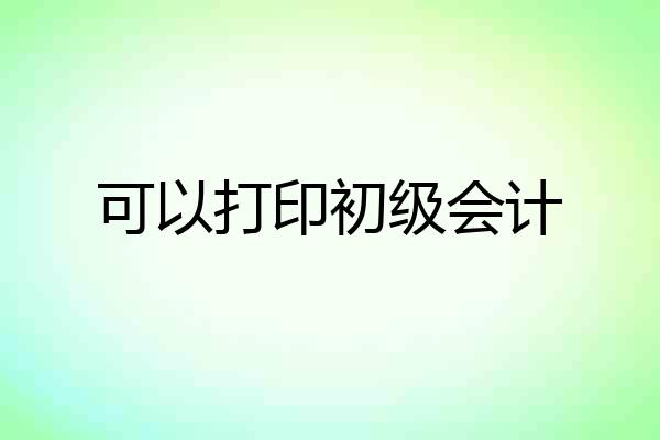 可以打印初级会计