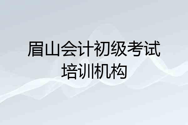 眉山会计初级考试培训机构