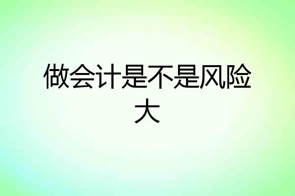 做会计是不是风险大