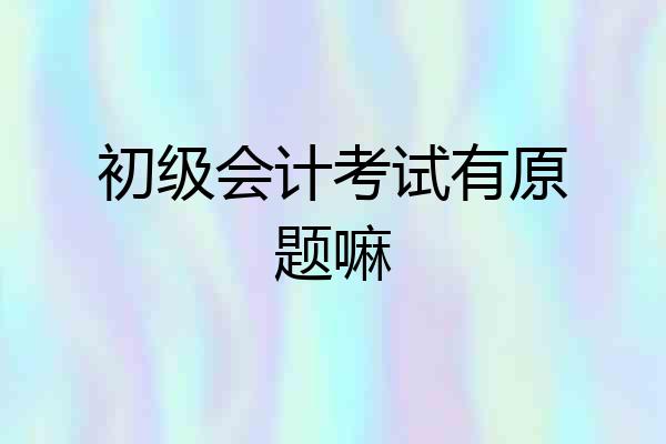 初级会计考试有原题嘛
