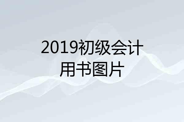 2019初级会计用书图片