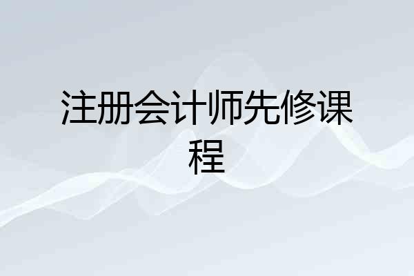 注册会计师先修课程