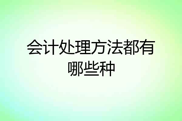 会计处理方法都有哪些种