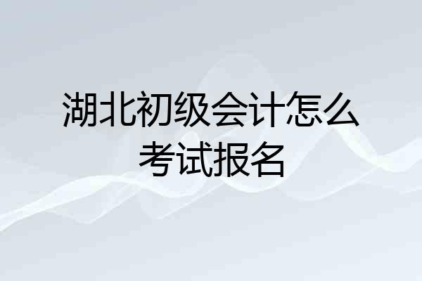 湖北初级会计怎么考试报名